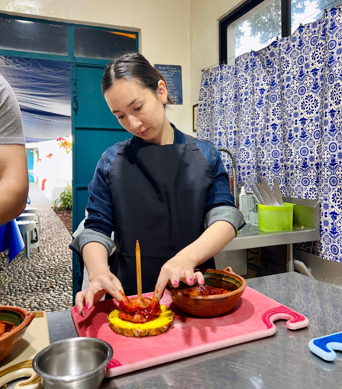 Amy at a cooking class